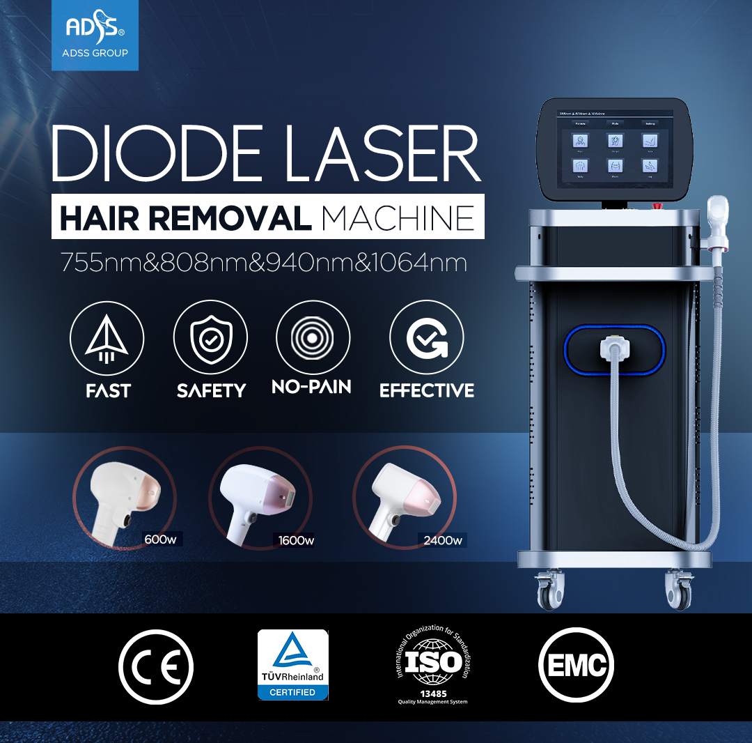 Stationary Diode Laser Hair Removal 3 Waves Works In Same Handle