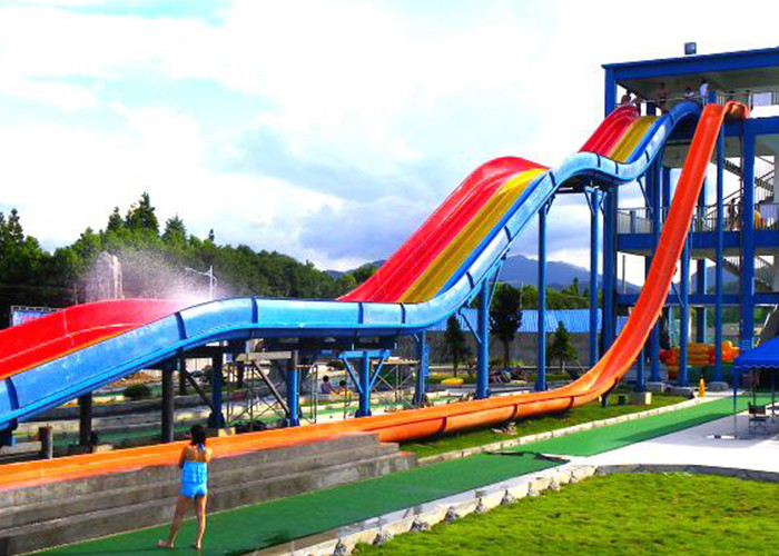 Custom Speed Slide Outdoor Commercial Water Park Equipments Fiberglass Slides For Adult