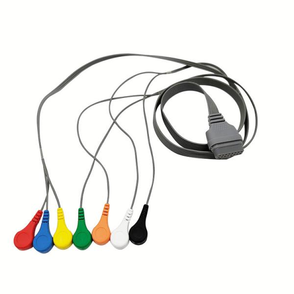 16 Pin Connector ECG Patient Cable TPU Material Edan 5/7 /10Lead For SE-2012 /