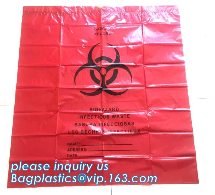 Biohazardous Waste Bag Available in Different Size and Thickness, HDPE/LDPE/PP autoclave bags medical garbage bag for bi