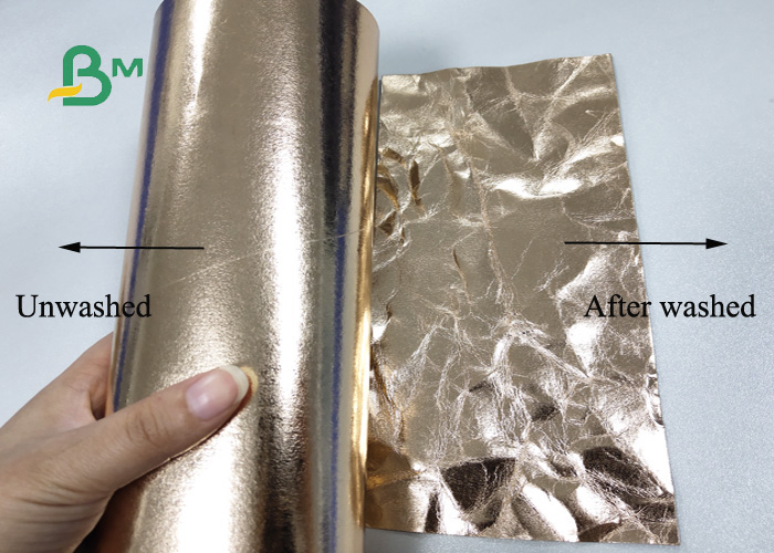 Fibrous Materials Washable Paper One Side Golden Color Surface Reflective