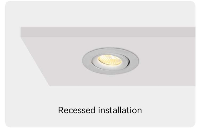 Commercial Lighting Recessed Spotlight Frame With 20° Tilt And Rotating Housing