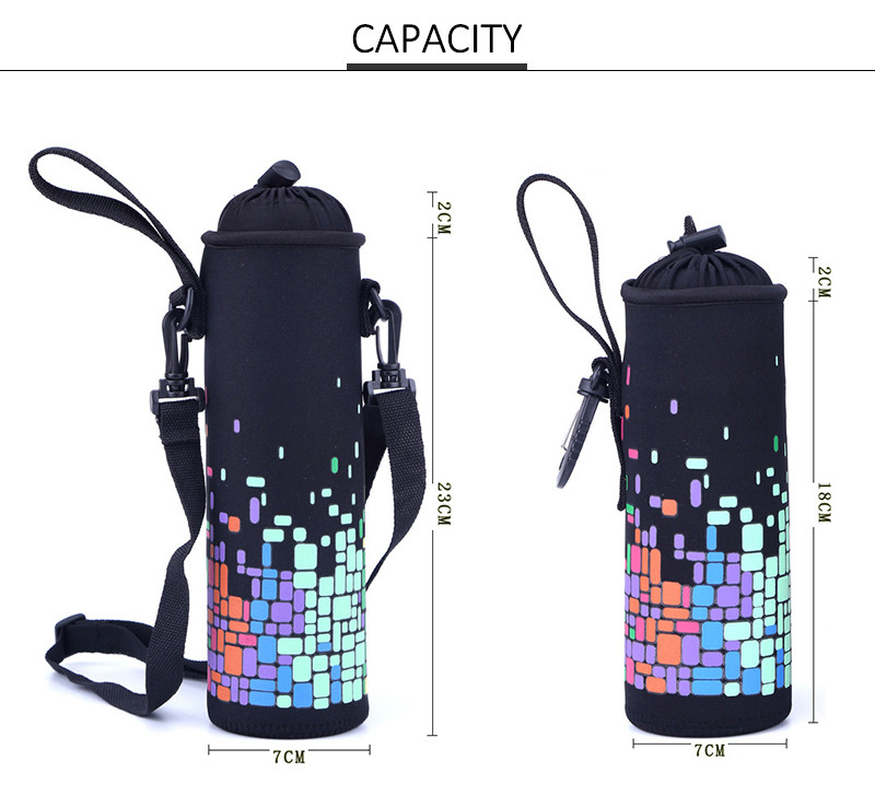 Wholesale Custom Collapsible Neoprene Water Bottle Cover with Handle
