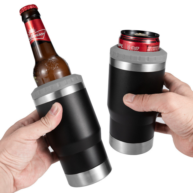 14oz Stainless Steel Beer Mug with Bottle Ppener Outdoor Car Mug Black
