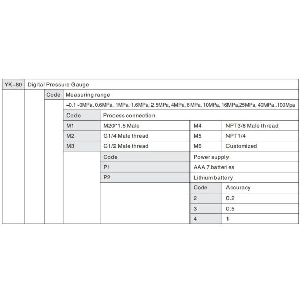 High Accuracy Pressure Manometer Oil Water Gas Digital Pressure Gauge Sensor