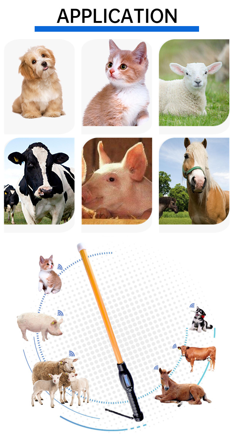Cattle Ear Tag Reader Bolus RFID Stick FDX Tag Scanner Reader For Animals 134.2kHz