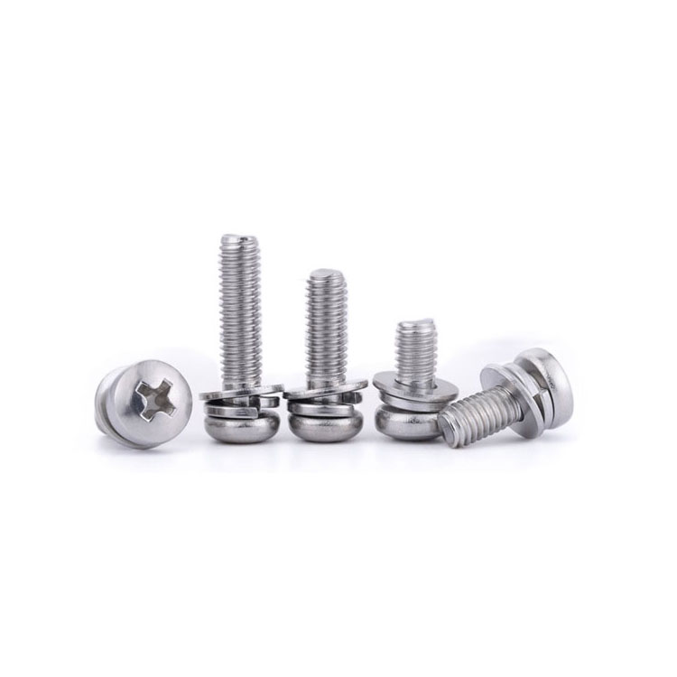 ISO 9001 GB9074 Composite Screws Stainless Steel Pan Head Combination Screw