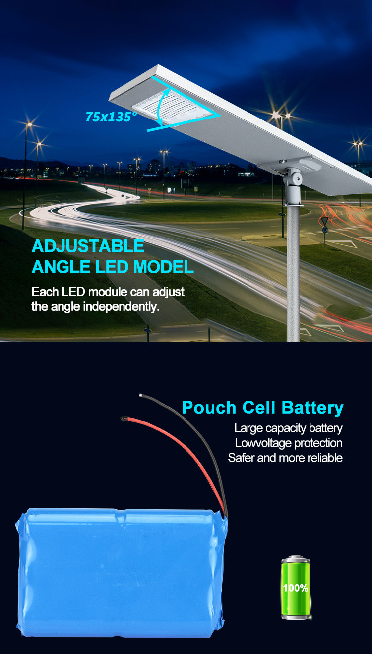 Motion Detection All In One Solar LED Street Light Square 60watt 500watt