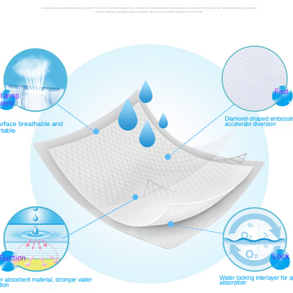 Ultra Soft Topsheet Disposable Hospital Bed Pads SAP PE Film Layer