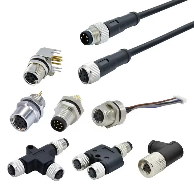 Rigoal 3 4 5 6 8-pin M8 connectors T/Y/Assembled/Formed assemblies Male/Female Electrical Industry IP67 IP68 waterproof