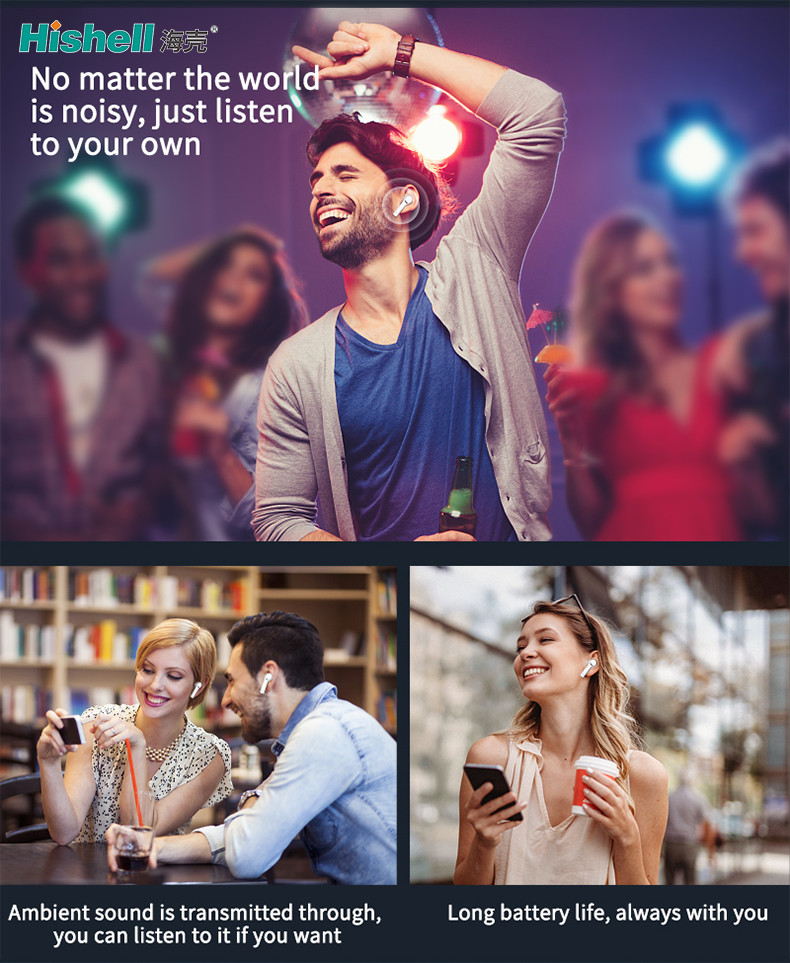 ANC ENC IPX5 TWS True Wireless Stereo Earbuds With LED Display Touch J5