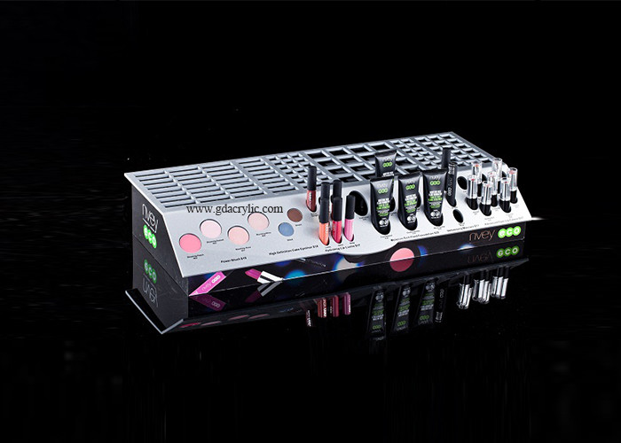 Three-side Graphic Comprehensive Multiple Display Black Acrylic Cosmetic Makeup Stand