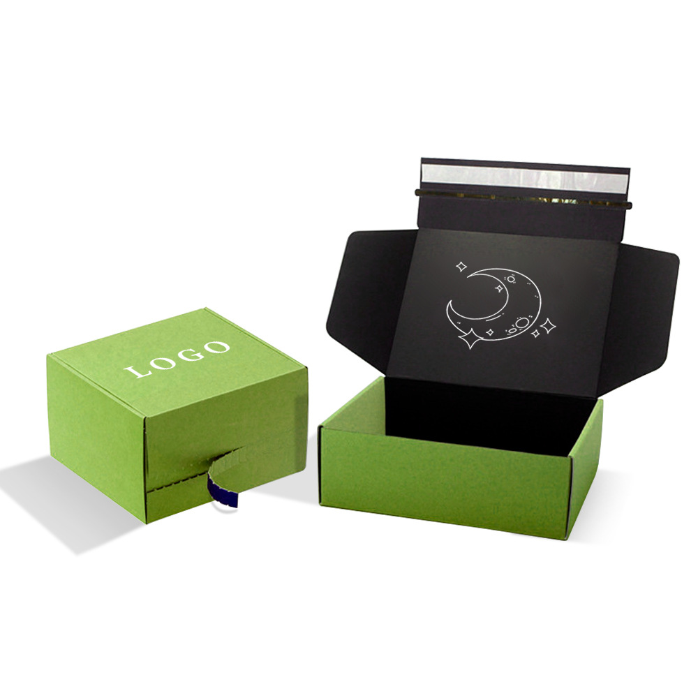 Custom Black Paper Zip Detachable Parcel Shipping Mailer Box Packaging with Logo Simple