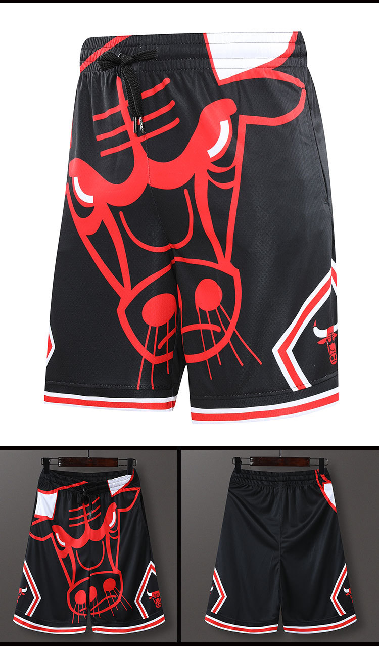 Basketball sport shorts Warriors Grizzlies Spurs Heat BULLS fans retro five-point pants