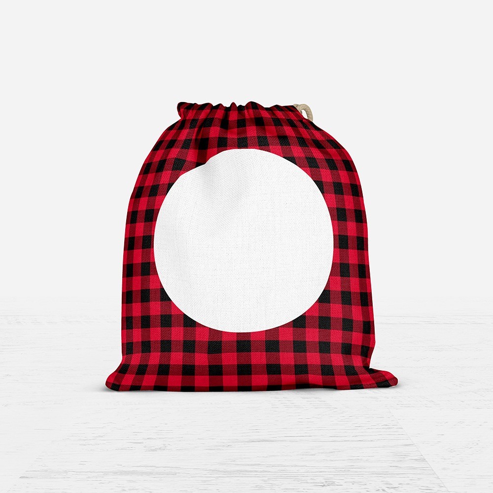 Personalized Linen Christmas Sublimation Drawstring Bag Customized Various Sizes