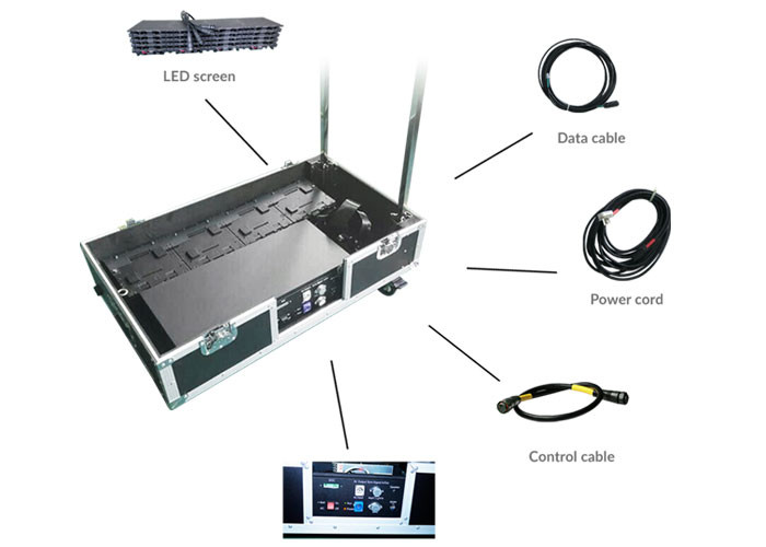 Portable LED Display Mobile Flow Show Flexible Video Wall Displays With All In One Control System