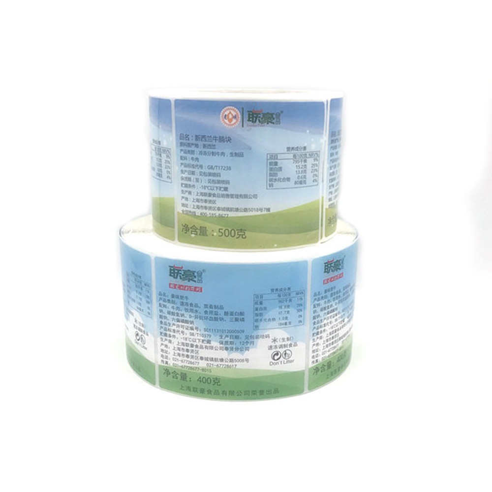 Circular Round Food And Beverage Labels Roll Die Cut Shape Thermal Food Label Stickers