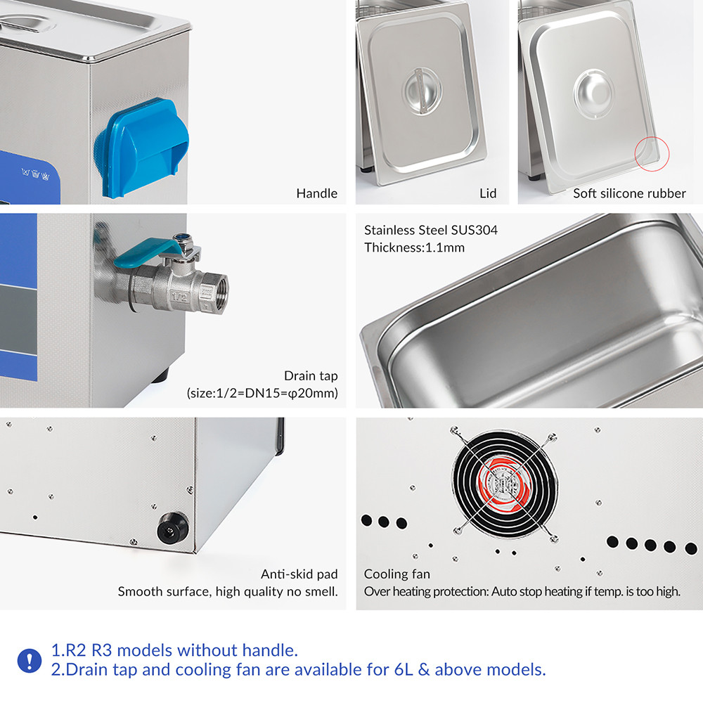 LED Display Heated Ultrasonic Cleaner 300W With Mechanical Control Timer And Heater