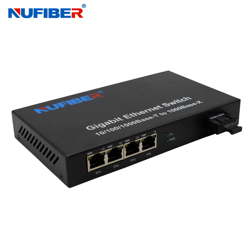 NF-S1004C20 Fiber Ethernet Switch 4 10/100/1000M UTP ports and 1 fiber port full/half duplex support for UTP ports
