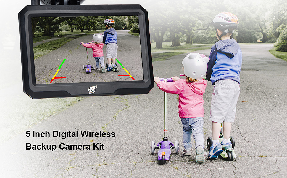 2.4GHz Transmitter 800x480 Vehicle Rearview Camera 5" Color Monitor