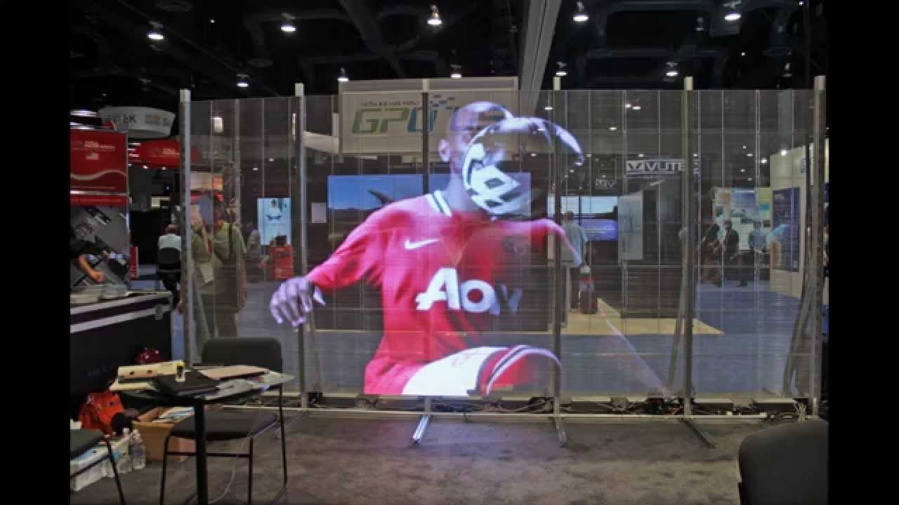 High Resolution Transparent Video Glass Screen , P20 DIP 346 Outdoor Led Panel