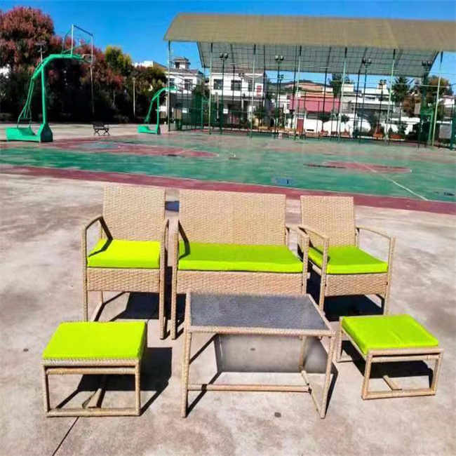 Handmade Rattan Woven Coffee Table Chair For Outdoor Dining And Relaxing Table Chair Ottoman Furniture Sets
