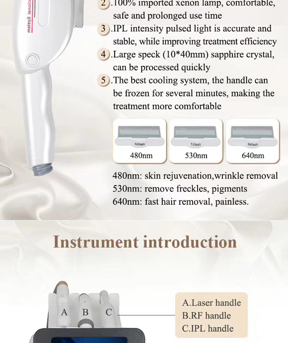 1064 Nm Picosecond Laser Tattoo Removal Machine 3 In 1 Ipl Rf Handle
