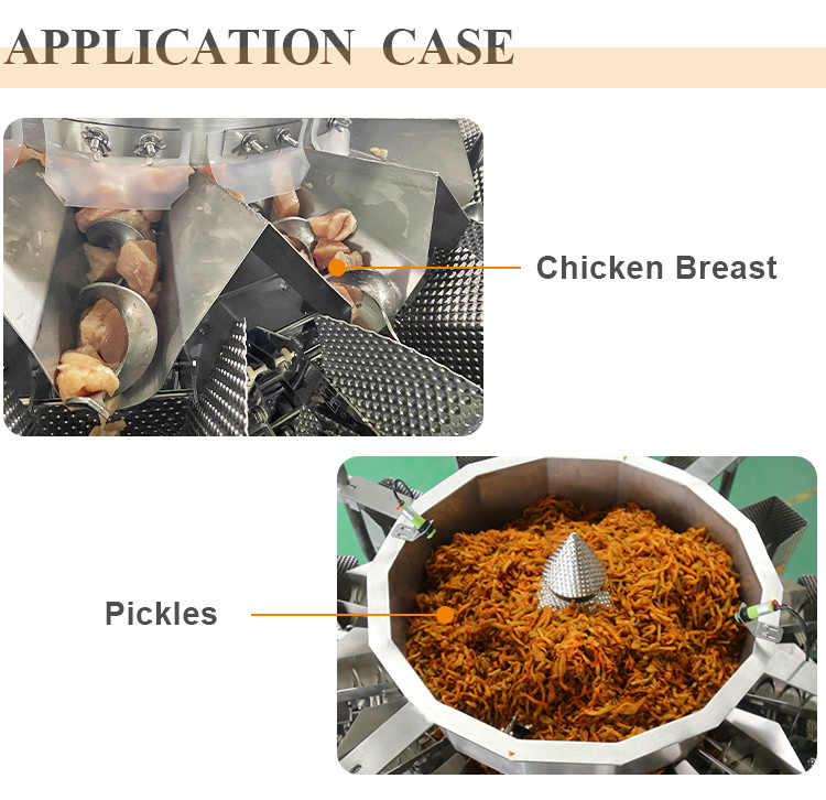 14 Head M/P 1.0L / 1.5L Multihead Weigher Machine For Oily Sticky Fresh Food