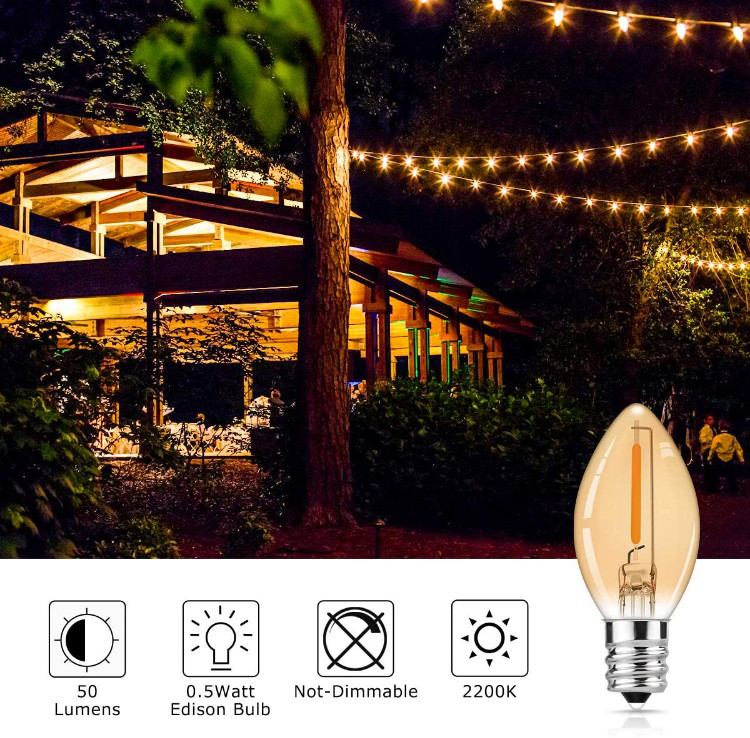 0.5 Watt C7 Night Dimmable Antique LED Bulbs For Home 2700K 50lm