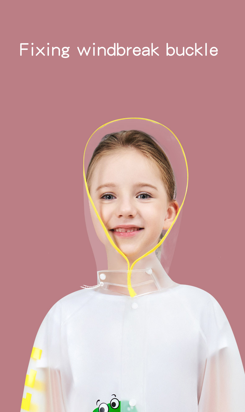 Kids Waterproof Raincoat, Children'S Raincoat Transparent Poncho, Students in school bag raincoat hooded animation