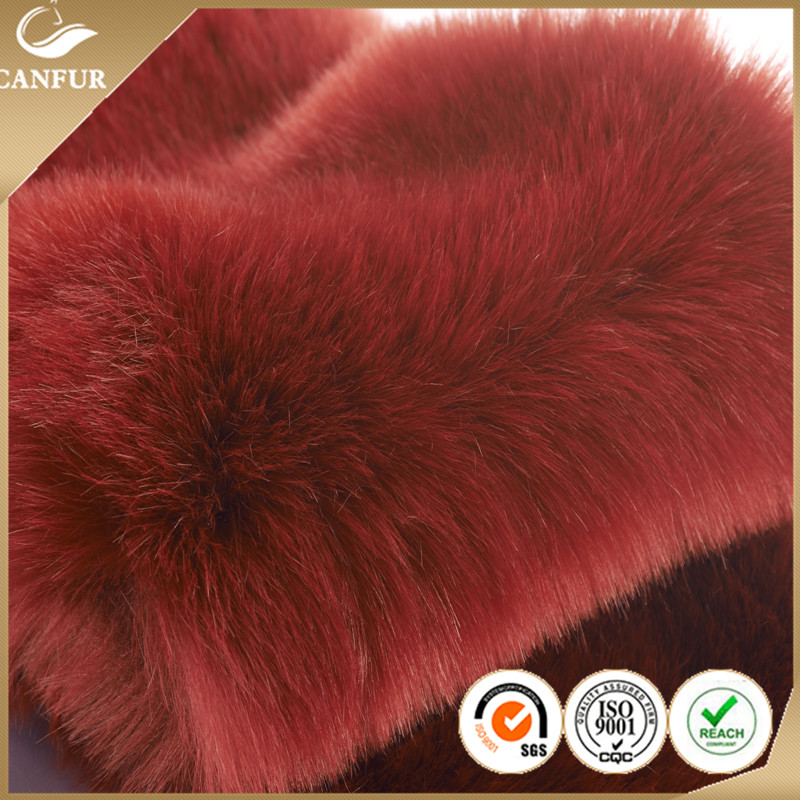 100% Polyester Back Material Faux Dyed Fox Fur for Garments Luxurious and Comfortable
