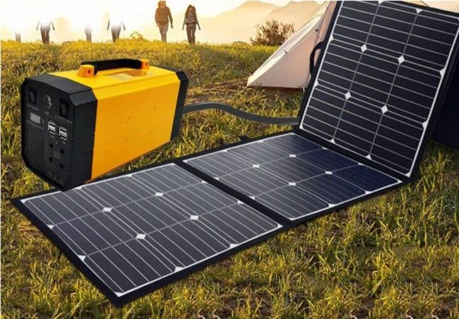Ground Mounting Home Solar Power Station 500W Portable Emergency Solar Generator