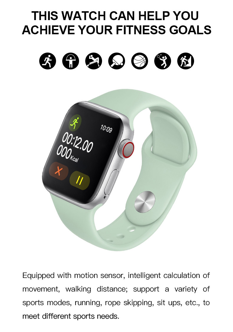 2020 Smart Watch T500 Strap Call Music Player 44MM For Apple IOS Android Phone PK IWO Watch SmartWatch Women Man FK88