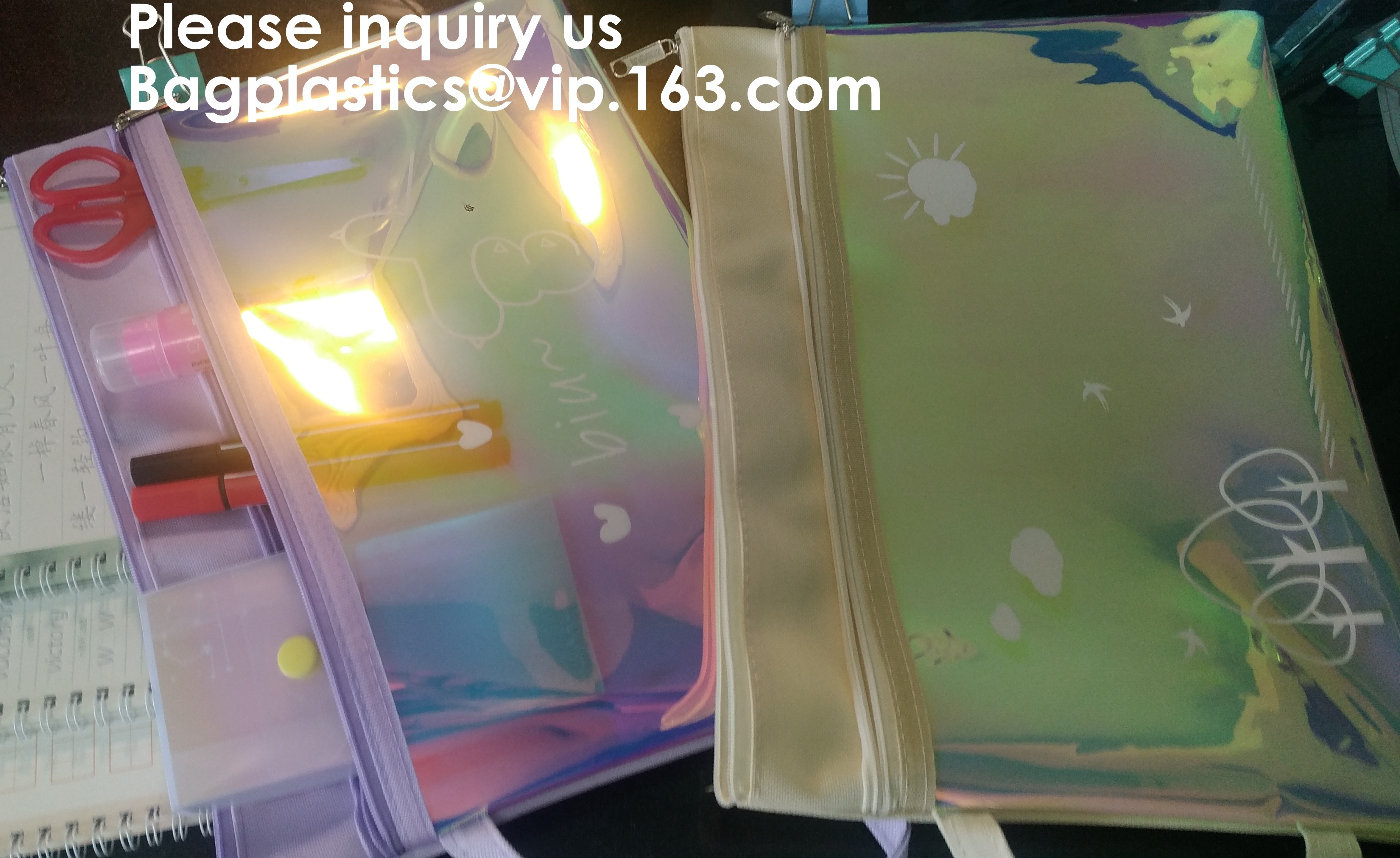 Resealable Clear Reclosable Stand Up Pouches Plastic Seal Zip Lock Bags Poly Bag,gridding document zip bag with metal ho