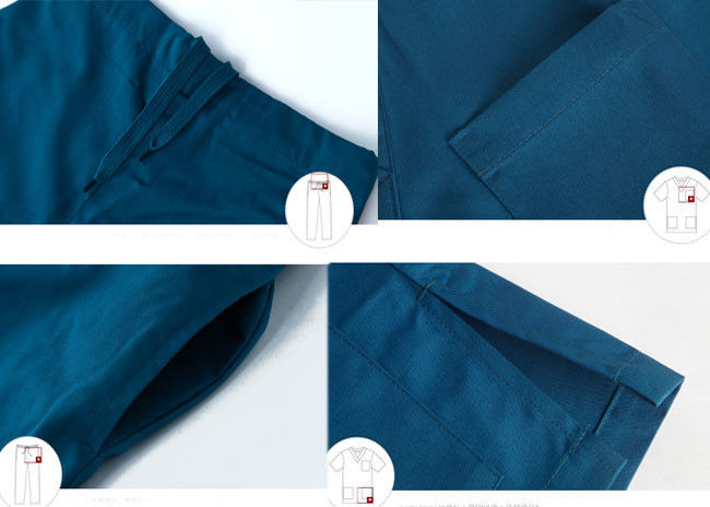 Dense Stitching Scrubs Medical Uniforms Double Needle Sewing For Men And Women