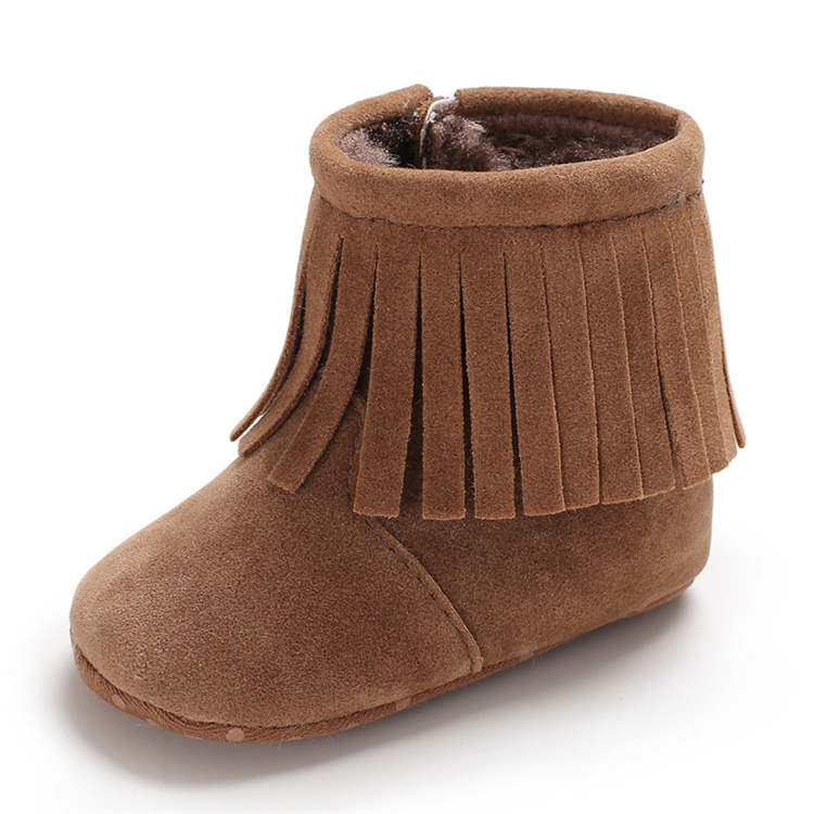 2019 winter wholesale Faux suede Tassel 0-18 months crib baby boots