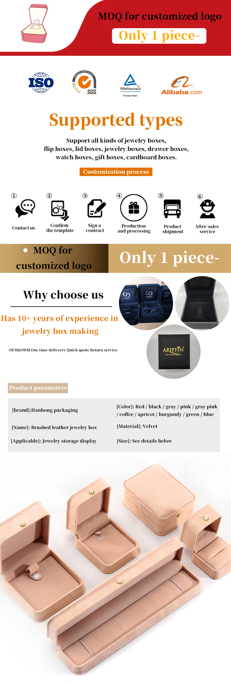 Customized Rectangle Jewelry Box for Packaging of Bracelets Earrings Necklaces and More