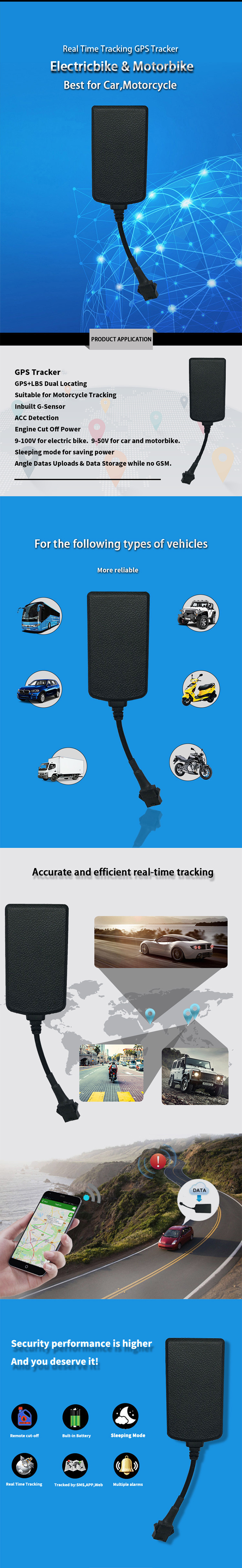 IStartek VT202 Car Motorcycle E Bike GPS Tracking Device With SIM Card