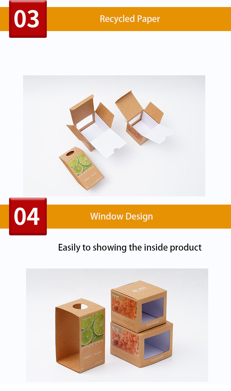 Customized Eco Friendly Packaging Box Brown White