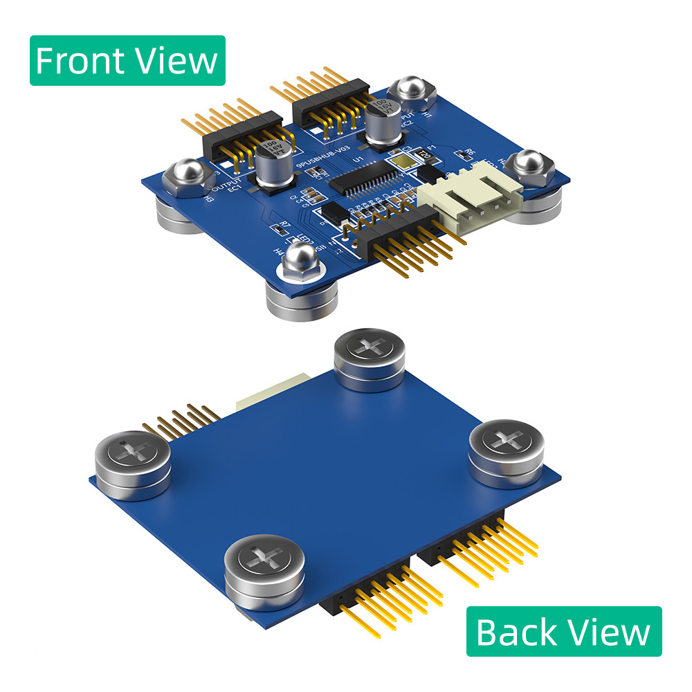 Versatile 4-Port USB 2.0 Hub with Power LED and Magnetic Base