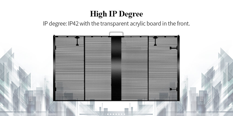 Windows Transparent LED Screen 1000mm Panel Size LED Mesh Screen 32768 Dots/M2 Pixel Density