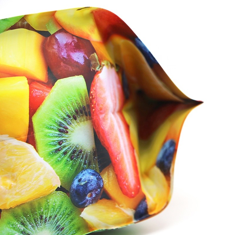 High Barrier zipper lock stand up 3 Sides Seal Heat Seal Pouches bottom gusset dry Fruits Plastic food Packing Bag