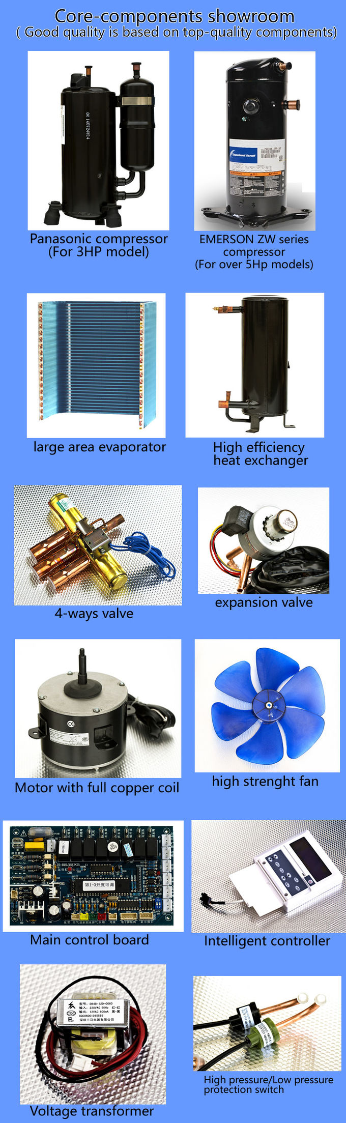 Swimming Pool Commercial Air Source Heat Pump Shell Heat Exchanger Long Life Span