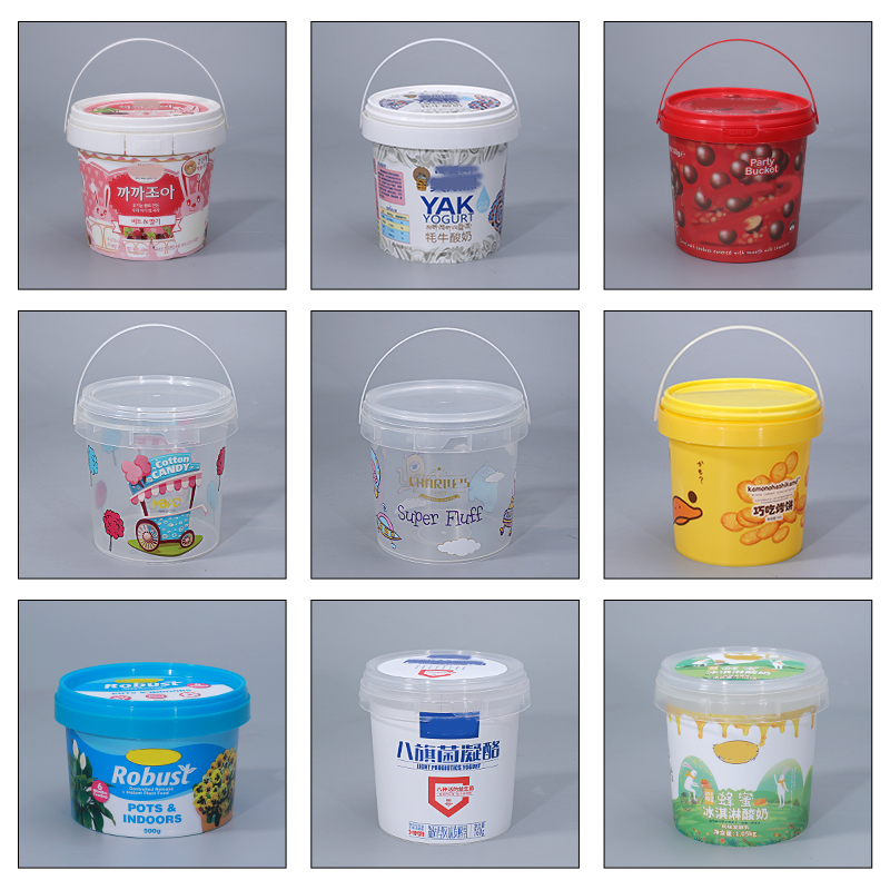 500ml PP Airtight Biscuit Cookie Jars Plastic Bucket Food Storage Containers With Lid Round