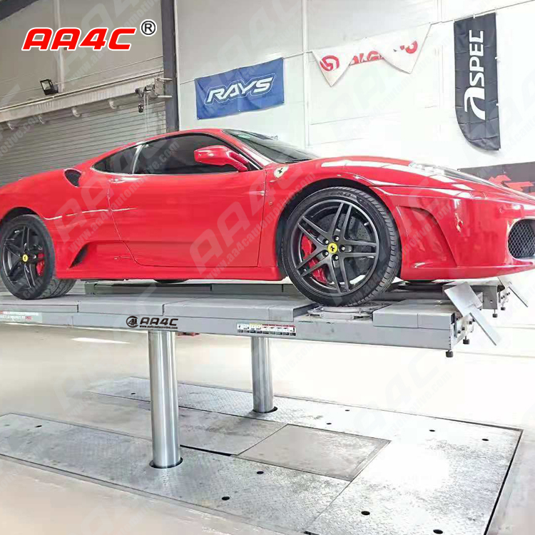 AA4C inground 2 post lift inground two post car lift pit installed 2 post auto hoist