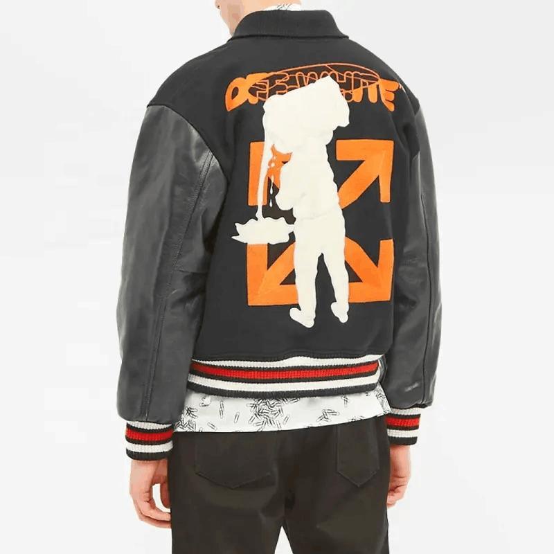 2023 Winter OEM Custom Logo Vintage Boy Leather Coat Sport Baseball Jacket Bomber Jacket Lettermen Jacket for Men