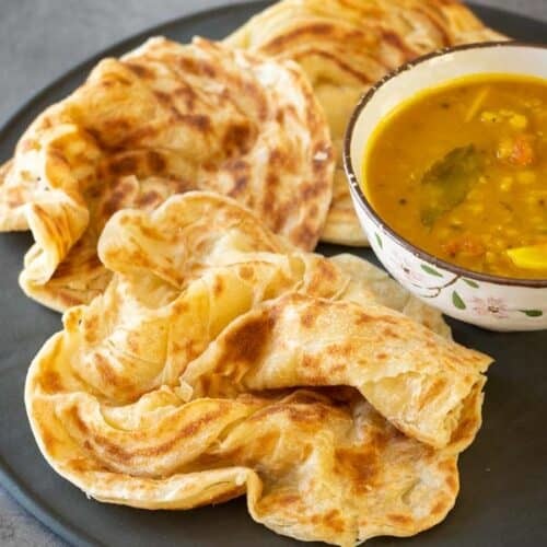 Plain Frozen Roti Canai Food Production Lines 2 Rows Lachha Paratha Making Machine