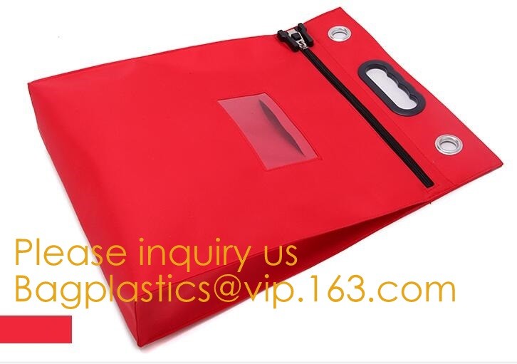 Zippered Money Pouch Bank Bag Security Deposit Bags Assorted Color Tool Bag Bank Bags Sealing Cargo Lock Mail Bag Securi