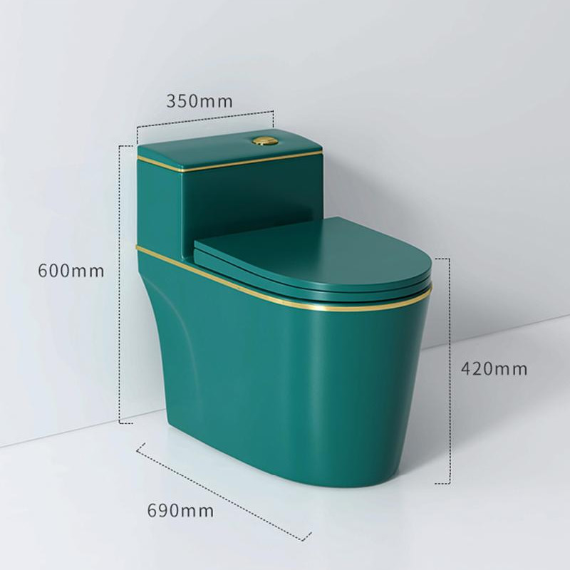 Ceramic One Piece Siphonic Flush Toilet Colorful Water Saving Tank
