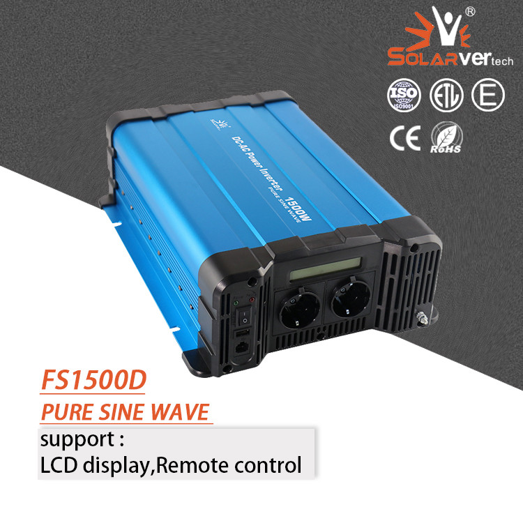 1500W Pure Sine Wave Power Inverter 1500 Watt 12V / 24V / 48Vdc To 110V / 220Vac